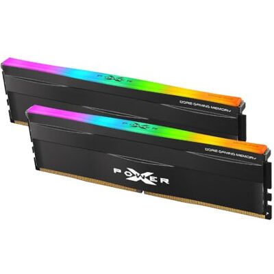 Silicon Power SP DDR5 RGB 32GB (2x16GB) Zenith 6000MHz (PC5-48000) 288-pin CL30 1.35V UDIMM RAM Desktop Memory Module SP032GXLWU60AFDF, Black Silicon Power SP DDR5 RGB 32GB (2x16GB) Zenith 6000MHz (PC5-48000) 288-pin CL30 1.35V UDIMM RAM Desktop Memory Module SP032GXLWU60AFDF, Black
