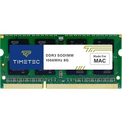 Timetec 8GB Compatible para Apple DDR3 1067MHz/1066MHz PC3-8500 para Mac Book, Mac Book Pro, iMac, Mac Mini SODIMM Mac RAM actualización Timetec 8GB Compatible para Apple DDR3 1067MHz/1066MHz PC3-8500 para Mac Book, Mac Book Pro, iMac, Mac Mini SODIMM Mac RAM actualización