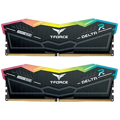 TEAMGROUP T-Force Delta RGB DDR5 Ram 32 GB (2 x 16 GB) 5200 MHz PC5-41600 CL40 Módulo de Memoria RAM para chipset 600 700 Series XMP 3.0 Ready Black FF3D532G5200HC40CDC01 TEAMGROUP T-Force Delta RGB DDR5 Ram 32 GB (2 x 16 GB) 5200 MHz PC5-41600 CL40 Módulo de Memoria RAM para chipset 600 700 Series XMP 3.0 Ready Black FF3D532G5200HC40CDC01