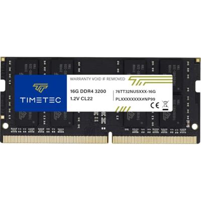 Timetec 16GB DDR4 3200 MHz (PC4-3200AA) PC4-25600 SODIMM – Sin ECC, sin búfer, 260 Pines, 1,2V CL22, módulo de Memoria para Ordenadores portátiles, Mini-PC y Ordenadores Todo en uno. Timetec 16GB DDR4 3200 MHz (PC4-3200AA) PC4-25600 SODIMM – Sin ECC, sin búfer, 260 Pines, 1,2V CL22, módulo de Memoria para Ordenadores portátiles, Mini-PC y Ordenadores Todo en uno.