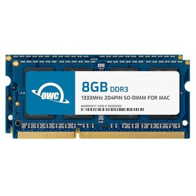 OWC 16GB (2X 8GB) 1333Mhz PC3-10600 DDR3 SO-DIMM Kit de actualización de Memoria de 204 Pines OWC 16GB (2X 8GB) 1333Mhz PC3-10600 DDR3 SO-DIMM Kit de actualización de Memoria de 204 Pines