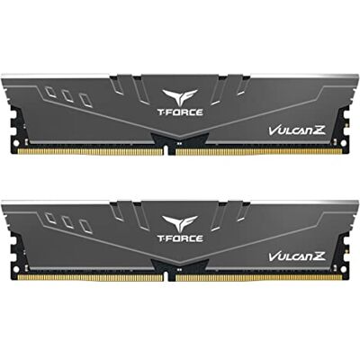 TEAMGROUP Team T-Force Vulcan Z DDR4 Gaming Memory, 2 x 16 GB, 3200 MHz, 288 Pin DIMM, Grey TEAMGROUP Team T-Force Vulcan Z DDR4 Gaming Memory, 2 x 16 GB, 3200 MHz, 288 Pin DIMM, Grey