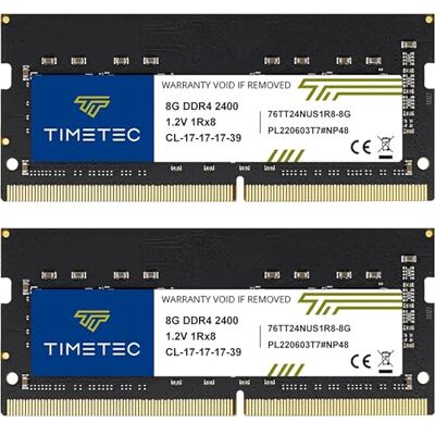 Timetec 16GB Kit(2x8GB) DDR4 2400 MHz (PC4-2400T) PC4-19200 SODIMM – Sin ECC, sin búfer, 260 Pines, 1,2V CL17, módulo de Memoria para portátiles, Mini-PC y Ordenadores Todo en uno. Timetec 16GB Kit(2x8GB) DDR4 2400 MHz (PC4-2400T) PC4-19200 SODIMM – Sin ECC, sin búfer, 260 Pines, 1,2V CL17, módulo de Memoria para portátiles, Mini-PC y Ordenadores Todo en uno.