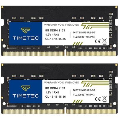 Timetec 16GB Kit(2x8GB) DDR4 2133 MHz (PC4-2133P) PC4-17000 SODIMM – Sin ECC, sin búfer, 260 Pines, 1,2V CL15, Memoria RAM para portátiles, miniordenadores y Ordenadores Todo en uno. Timetec 16GB Kit(2x8GB) DDR4 2133 MHz (PC4-2133P) PC4-17000 SODIMM – Sin ECC, sin búfer, 260 Pines, 1,2V CL15, Memoria RAM para portátiles, miniordenadores y Ordenadores Todo en uno.