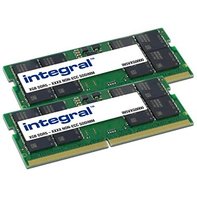 Integral 128GB (2x64GB) DDR5 RAM Portátil 5600MHz PC5-44800 SODIMM Integral 128GB (2x64GB) DDR5 RAM Portátil 5600MHz PC5-44800 SODIMM