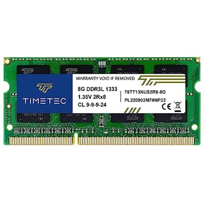 Timetec 8GB DDR3/DDR3L 1333MHz PC3-10600 Non-ECC Unbuffered 1.35V CL9 2Rx8 Dual Rank 204 Pin SODIMM Laptop PC Memoria RAM Módulo Actualización Timetec 8GB DDR3/DDR3L 1333MHz PC3-10600 Non-ECC Unbuffered 1.35V CL9 2Rx8 Dual Rank 204 Pin SODIMM Laptop PC Memoria RAM Módulo Actualización