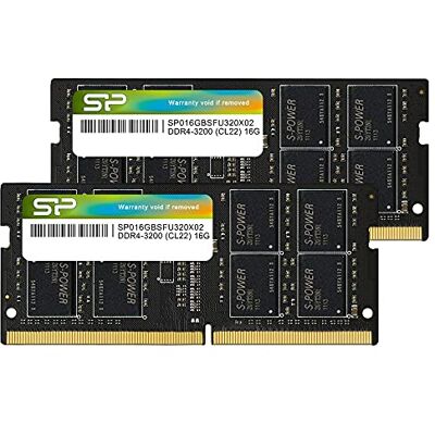Silicon Power DDR4 32 GB (16 GB x 2) 3200 MHz (PC4-25600) CL22 SODIMM 260 pines RAM Gaming Notebook Memory Silicon Power DDR4 32 GB (16 GB x 2) 3200 MHz (PC4-25600) CL22 SODIMM 260 pines RAM Gaming Notebook Memory