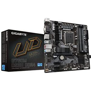GIGABYTE B760M DS3H DDR4 (LGA 1700/Intel/B760/M-ATX/DDR4/Dual M.2/PCIe 4.0/USB 3.2 Gen 2 Type-C/LAN de 2.5GbE/Q-Flash Plus/PCIe EZ-Latch/Placa Base para Juegos) GIGABYTE B760M DS3H DDR4 (LGA 1700/Intel/B760/M-ATX/DDR4/Dual M.2/PCIe 4.0/USB 3.2 Gen 2 Type-C/LAN de 2.5GbE/Q-Flash Plus/PCIe EZ-Latch/Placa Base para Juegos)