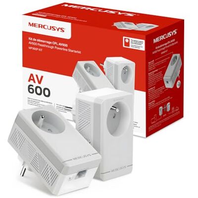 MERCUSYS MP300P Kit Powerline AV600, 600 Mbps, Cable Ethernet Incluido MERCUSYS MP300P Kit Powerline AV600, 600 Mbps, Cable Ethernet Incluido