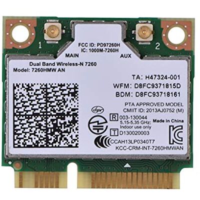 Bewinner 2.4G / 5G Mini Tarjeta de Red PCI-E Bluetooth 4.0 7260AN 7260HMW Tarjeta Inalámbrica IEEE Estándar 802.11a/b/g/n Adaptador de Banda Inalámbrica de Banda Dual WiFi Bewinner 2.4G / 5G Mini Tarjeta de Red PCI-E Bluetooth 4.0 7260AN 7260HMW Tarjeta Inalámbrica IEEE Estándar 802.11a/b/g/n Adaptador de Banda Inalámbrica de Banda Dual WiFi