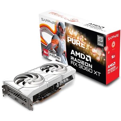 Sapphire Technology Carte Graphique AMD Radeon RX 9060 XT Gaming OC Pure 16GB Double HDMI-DP Sapphire Technology Carte Graphique AMD Radeon RX 9060 XT Gaming OC Pure 16GB Double HDMI-DP