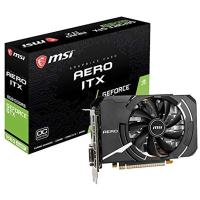 MSI Geforce GTX 1660 Super TM Aero ITX OC Tarjeta gráfica (6 GB GDDR6, 192 bit, Boost: 1815MHz, DisplayPort x 1, HDMI 2.0b x 1, DL DVI D x 1 HDCP) MSI Geforce GTX 1660 Super TM Aero ITX OC Tarjeta gráfica (6 GB GDDR6, 192 bit, Boost: 1815MHz, DisplayPort x 1, HDMI 2.0b x 1, DL DVI D x 1 HDCP)