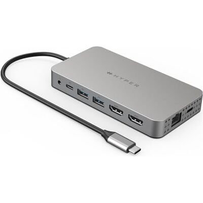 HYPER Base de viaje 10 en 1 Drive Dual HDMI para MacBook HYPER Base de viaje 10 en 1 Drive Dual HDMI para MacBook