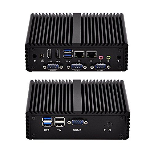 Kettop Bank Pc Mi4005C4 Intel Core I3-4005U (8 GB Ddr3 Ram 64 GB SSD Wifi) Mini PC industrial Dual Core sin ventilador, 2 Gigabit Ethernet, para laboratorios escolares/informáticos