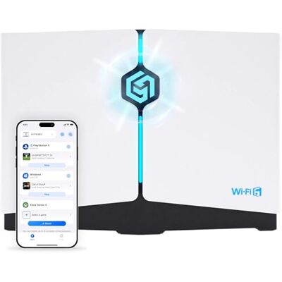 HYPEREV Gaming Router AX3000 PC y consolas Booster de juegos para PS5/PS4, Xbox, Switch/Switch2 con servicio de consola GearUP de 3 meses Booster WiFi para juegos de doble banda WiFi 6, 2402Mbps, 5GHz y HYPEREV Gaming Router AX3000 PC y consolas Booster de juegos para PS5/PS4, Xbox, Switch/Switch2 con servicio de consola GearUP de 3 meses Booster WiFi para juegos de doble banda WiFi 6, 2402Mbps, 5GHz y