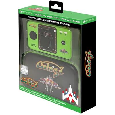 MY ARCADE Galaga Juego de Reproductor de Bolsillo: Licencia Oficial, Consola de Juegos portátil, Funda de Viaje, Protector de Pantalla Incluido MY ARCADE Galaga Juego de Reproductor de Bolsillo: Licencia Oficial, Consola de Juegos portátil, Funda de Viaje, Protector de Pantalla Incluido