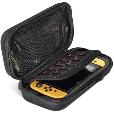 Amazon Basics Funda Universal para Nintendo Switch con 12 Ranuras para Tarjetas de Juego, Compatible con Switch 2 y Switch OLED, Negra, Paquete de 1 Amazon Basics Funda Universal para Nintendo Switch con 12 Ranuras para Tarjetas de Juego, Compatible con Switch 2 y Switch OLED, Negra, Paquete de 1