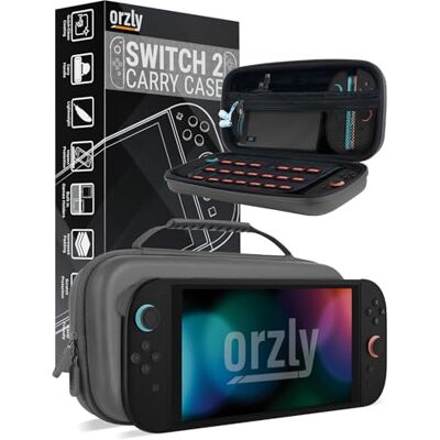 Orzly Funda de Transporte para Consola Nintendo Switch 2 2025 de 7.9 Pulgadas, Funda rígida con Almacenamiento Inteligente para Accesorios y Bolsillos de Juegos, Edición de Caja de Regalo Orzly Funda de Transporte para Consola Nintendo Switch 2 2025 de 7.9 Pulgadas, Funda rígida con Almacenamiento Inteligente para Accesorios y Bolsillos de Juegos, Edición de Caja de Regalo