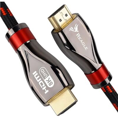 Reagle Cable HDMI 2.1 8K y 4K Ultra HD, Gaming, 48 Gbps 8 K @ 60 Hz 4 K @ 120 Hz Compatible con consola PS5 Xbox Series X S, OLED TV, DTS: X, HDCP 2.2 y 2.3, HDR dinámico 10 4:4:4, eARC, Dolby (5 m) Reagle Cable HDMI 2.1 8K y 4K Ultra HD, Gaming, 48 Gbps 8 K @ 60 Hz 4 K @ 120 Hz Compatible con consola PS5 Xbox Series X S, OLED TV, DTS: X, HDCP 2.2 y 2.3, HDR dinámico 10 4:4:4, eARC, Dolby (5 m)