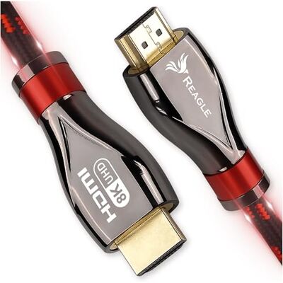 Reagle Cable HDMI 2.1 8K & 4K Ultra HD, Gaming, 48 Gbps 8 K @ 60 Hz 4 K @ 120 Hz compatible con consola PS5 Xbox Series X S, OLED TV, DTS: X, HDCP 2.2 & 2.3, HDR 10 4:4:4, eARC, Dolby (2 m) Reagle Cable HDMI 2.1 8K & 4K Ultra HD, Gaming, 48 Gbps 8 K @ 60 Hz 4 K @ 120 Hz compatible con consola PS5 Xbox Series X S, OLED TV, DTS: X, HDCP 2.2 & 2.3, HDR 10 4:4:4, eARC, Dolby (2 m)
