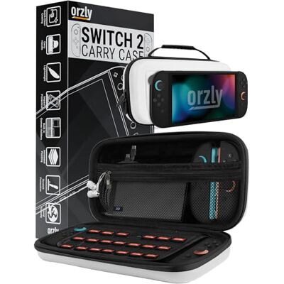 Orzly Funda de Transporte para Consola Nintendo Switch 2 2025 de 7.9 Pulgadas, Funda rígida con Almacenamiento Inteligente para Accesorios y Bolsillos de Juegos, Edición de Caja de Regalo Orzly Funda de Transporte para Consola Nintendo Switch 2 2025 de 7.9 Pulgadas, Funda rígida con Almacenamiento Inteligente para Accesorios y Bolsillos de Juegos, Edición de Caja de Regalo
