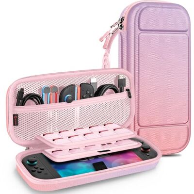 FINTIE Funda Transporte para Switch 2 (2025) con 20 Ranuras Bolsa para Tarjetas de Juego y Correa para la Consola Switch y Sus Accesorios, Rosa Morado FINTIE Funda Transporte para Switch 2 (2025) con 20 Ranuras Bolsa para Tarjetas de Juego y Correa para la Consola Switch y Sus Accesorios, Rosa Morado