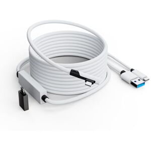 Cable Configear Link 5M Compatible con Meta Quest 3/2/Pro, PICO 4/Pro, cable de carga USB C separado para fuente de alimentación, accesorios USB 3.0 a USB-C para auriculares VR y PC para juegos