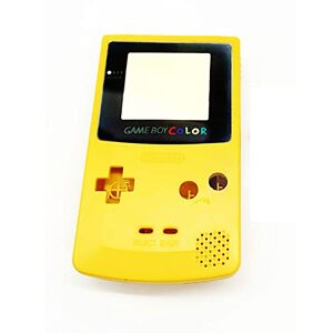 Sunvalley Reemplazo de carcasa de carcasa de color amarillo, para consola For Nintendo Gameboy Game Boy Color GBC, superficie de espejo de portector de pantalla + botones + tornillos + pegatina