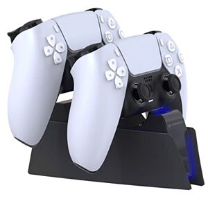 LIONCAST Estación de Carga para Mando de PS5 con indicador LED, Carga rápida, Controlador PS5 para Mando Original de Sony Playstation 5, Accesorios para PS5, Mando inalámbrico DualSense