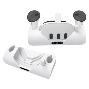 Tenlang Base de Carga VR para Meta Quest 3,2 en 1 Soporte de Carga y Auriculares y Accesorios de Controlador táctil Soporte de Pantalla,Estación de Carga VR,con indicador Led