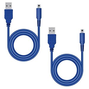 Mcbazel 2Pcs Cable de alimentación USB para Nintendo DSI/ 3DS/ 3DS XL/NEW 3DS / NEW 3DS XL/New 2DS XL/New 2DS/2DS XL/2DS/Dsi XL Azul