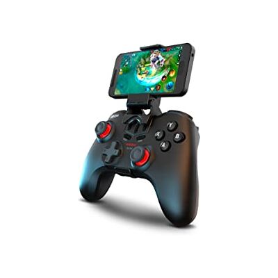 KROM KENZO – Mando inalámbrico Bluetooth con 15 botones programables, Turbo/Auto‑Fire y soporte para smartphone – Compatible con PC, PS3, PS4, Nintendo Switch, Android e iOS, color negro KROM KENZO – Mando inalámbrico Bluetooth con 15 botones programables, Turbo/Auto‑Fire y soporte para smartphone – Compatible con PC, PS3, PS4, Nintendo Switch, Android e iOS, color negro