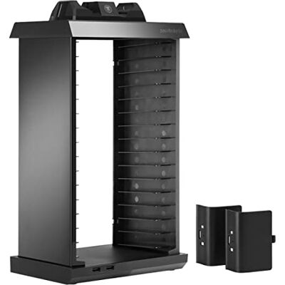 Snakebyte Torre de Juegos con estación de Carga para 2 mandos de Xbox One 4, 2 Ranuras USB, Espacio para 15 Juegos y BLU-Ray – Organizador y estación de Carga Snakebyte Torre de Juegos con estación de Carga para 2 mandos de Xbox One 4, 2 Ranuras USB, Espacio para 15 Juegos y BLU-Ray – Organizador y estación de Carga