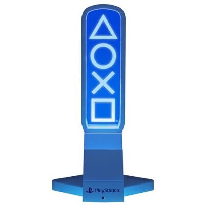 Paladone Soporte para Auriculares 3 en 1 y estación de Carga tecnológica de PlayStation con Base para Mando de Consola y 2 Puertos USB-C, Panel de luz RGB Que Cambia de Color, Licencia Oficial Paladone Soporte para Auriculares 3 en 1 y estación de Carga tecnológica de PlayStation con Base para Mando de Consola y 2 Puertos USB-C, Panel de luz RGB Que Cambia de Color, Licencia Oficial