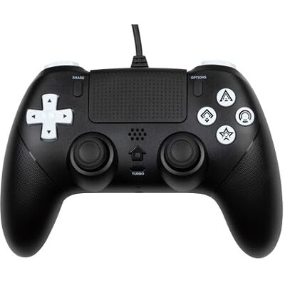 Konix Mando con cable para PS5 Panel táctil Vibración Altavoz Puerto para auriculares Funciones Turbo y Auto Botones macro programables Negro Konix Mando con cable para PS5 Panel táctil Vibración Altavoz Puerto para auriculares Funciones Turbo y Auto Botones macro programables Negro