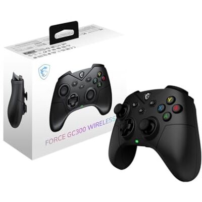 MSI FORCE GC300 W Mando Gaming: 2,4 GHz, Bluetooth, USB tipo C a A, batería de 20 h de autonomía, cubiertas D-Pad intercambiables y motores de vibración duales, con cable/sin cable MSI FORCE GC300 W Mando Gaming: 2,4 GHz, Bluetooth, USB tipo C a A, batería de 20 h de autonomía, cubiertas D-Pad intercambiables y motores de vibración duales, con cable/sin cable
