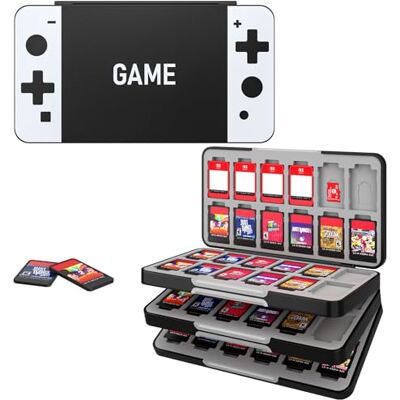 MoKo Funda para Almacenamiento de Juegos Compatible con Nintendo Switch con Nintendo Switch 2/Switch OLED 2021/Lite, Organizador de 72 Tarjetas Juego 24 Tarjetas SD Impermeable Estuche MoKo Funda para Almacenamiento de Juegos Compatible con Nintendo Switch con Nintendo Switch 2/Switch OLED 2021/Lite, Organizador de 72 Tarjetas Juego 24 Tarjetas SD Impermeable Estuche