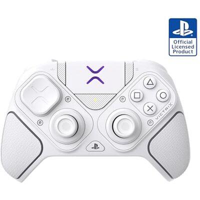 Turtle Beach Victrix Pro BFG Reloaded Blanco Mando modular inalámbrico para PS5 y PS4. Con licencia oficial de PlayStation para jugadores competitivos y de esports Turtle Beach Victrix Pro BFG Reloaded Blanco Mando modular inalámbrico para PS5 y PS4. Con licencia oficial de PlayStation para jugadores competitivos y de esports
