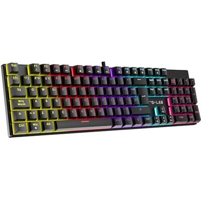 The G-Lab KEYZ Radium Teclado Gaming Español QWERTY con Ñ, Formato 100% Teclado Mecanico con Switches Rojos Lineales Anti-Ghosting 26 Teclas RGB Rainbow 20 Modos para PC, PS5, PS4 y Xbox The G-Lab KEYZ Radium Teclado Gaming Español QWERTY con Ñ, Formato 100% Teclado Mecanico con Switches Rojos Lineales Anti-Ghosting 26 Teclas RGB Rainbow 20 Modos para PC, PS5, PS4 y Xbox