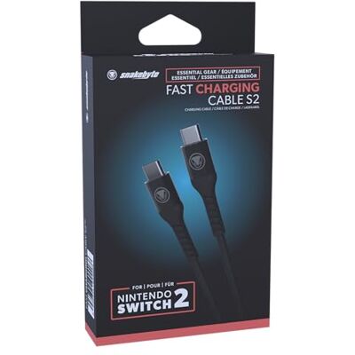 Snakebyte Cable de carga rápida S2-2 m USB-C Ladekabel para Nintendo Switch 2, Schnellladekabel für Konsole und Controller Snakebyte Cable de carga rápida S2-2 m USB-C Ladekabel para Nintendo Switch 2, Schnellladekabel für Konsole und Controller