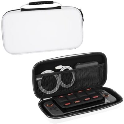 Konix Bolsa de Transporte y protección Carry Bag para Consola Nintendo Switch 2 Bolsillo de Malla para Accesorios 8 Compartimentos para Juegos Blanco Konix Bolsa de Transporte y protección Carry Bag para Consola Nintendo Switch 2 Bolsillo de Malla para Accesorios 8 Compartimentos para Juegos Blanco