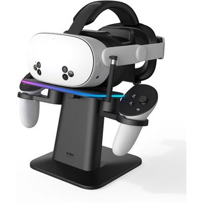 KIWI design Base Carga Magnética RGB para Quest 3S/3/2/Pro Certificado Meta Para Quest 3S/3/2/Pro, carga magnética fácil, RGB ambiental, diseño vertical ahorra espacio, certificado Meta, antirayones. KIWI design Base Carga Magnética RGB para Quest 3S/3/2/Pro Certificado Meta Para Quest 3S/3/2/Pro, carga magnética fácil, RGB ambiental, diseño vertical ahorra espacio, certificado Meta, antirayones.