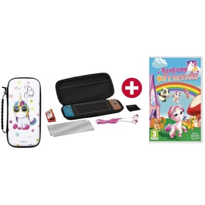 Konix Unik Pack de Accesorios Nintendo Switch, Switch Lite y Switch OLED Fantasy Friends Funda Estuche Protector de Monitor Auriculares Konix Unik Pack de Accesorios Nintendo Switch, Switch Lite y Switch OLED Fantasy Friends Funda Estuche Protector de Monitor Auriculares