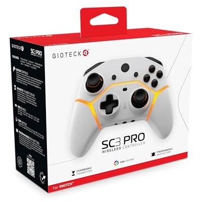 Gioteck SC3 Pro Wireless Controller for Nintendo Switch White Gioteck SC3 Pro Wireless Controller for Nintendo Switch White