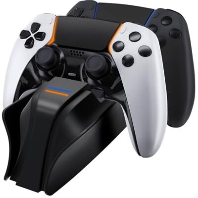 Snakebyte PS5 Twin:Charge 5 PlayStation 5 Charging Station for DualSense Controller, Charger Kit for 2 Wireless Controllers Including Type-C Cable, LED Charge Status Display, PS5 Design, Black Snakebyte PS5 Twin:Charge 5 PlayStation 5 Charging Station for DualSense Controller, Charger Kit for 2 Wireless Controllers Including Type-C Cable, LED Charge Status Display, PS5 Design, Black