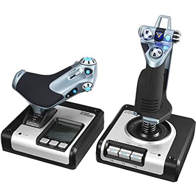 Logitech Saitek X52 Pro Flight Palanca y Acelerador de Simulación Pantalla LCD, Mecanismo de Centrado Mediante Resorte, Botones con Iluminación, USB Blanco Logitech Saitek X52 Pro Flight Palanca y Acelerador de Simulación Pantalla LCD, Mecanismo de Centrado Mediante Resorte, Botones con Iluminación, USB Blanco