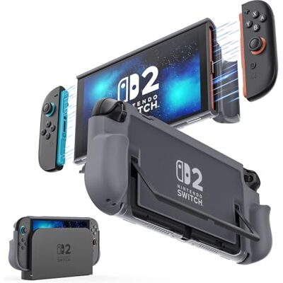 MoKo Funda Protectora Compatible con Dock para Nintendo Switch 2 (2025) Carcasa con Extraíbles, Marco de TPU y Parte Trasera de PC, Resistente a Golpes y Arañazos MoKo Funda Protectora Compatible con Dock para Nintendo Switch 2 (2025) Carcasa con Extraíbles, Marco de TPU y Parte Trasera de PC, Resistente a Golpes y Arañazos