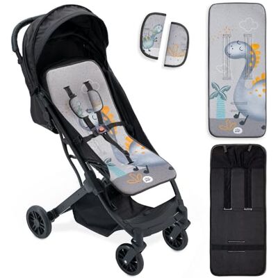 Interbaby Colchoneta Silla Paseo Universal para Verano Dino Palmera Gris Transpirable y Cómoda Funda Carro Bebe 100% Algodón, 84x34cm, Protectores para Arnés Interbaby Colchoneta Silla Paseo Universal para Verano Dino Palmera Gris Transpirable y Cómoda Funda Carro Bebe 100% Algodón, 84x34cm, Protectores para Arnés