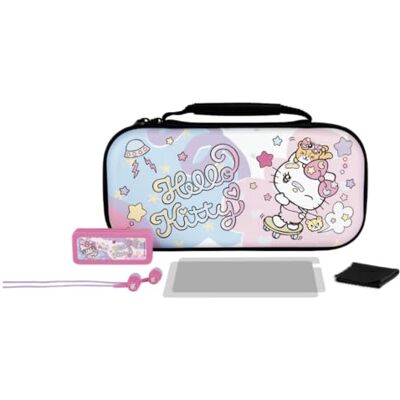 Konix Hello Kitty Pack de accesorios gaming Nintendo Switch, Switch Lite y Switch OLED Funda Cristal templado Caja para juegos Auriculares Konix Hello Kitty Pack de accesorios gaming Nintendo Switch, Switch Lite y Switch OLED Funda Cristal templado Caja para juegos Auriculares