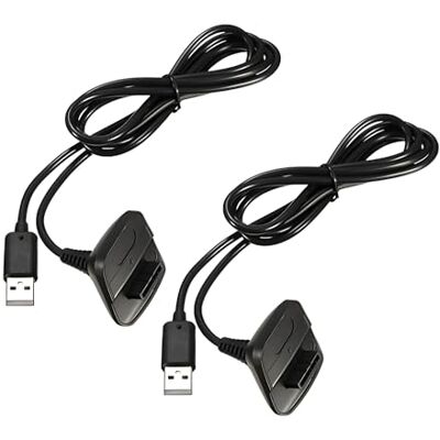 QUMOX Paquete de 2 Cables de Carga de 1,5 m para Xbox 360, Controlador inalámbrico Cable de Carga USB Compatible con Controladores de Juegos inalámbricos Microsoft Xbox360 / Xbox 360 Slim QUMOX Paquete de 2 Cables de Carga de 1,5 m para Xbox 360, Controlador inalámbrico Cable de Carga USB Compatible con Controladores de Juegos inalámbricos Microsoft Xbox360 / Xbox 360 Slim